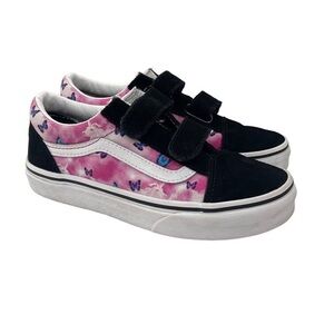 Vans Old Skool Butterfly Dream Hook & Loop No Tie Sneakers Shoes Toddler Size 9
